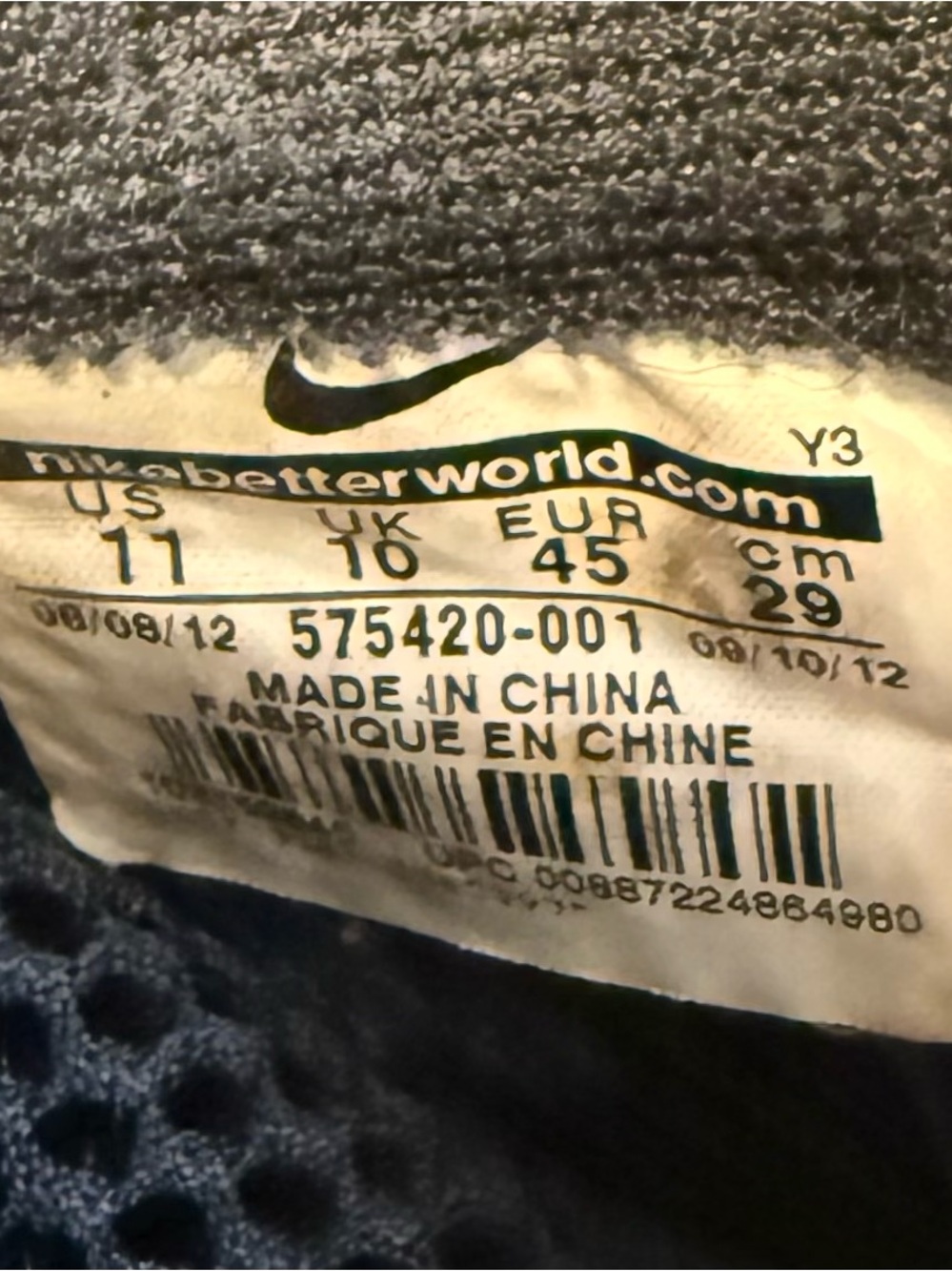 Nike Men’s 11 Camo Foamposite Sneakers in Black and White - Picture 10 of 13